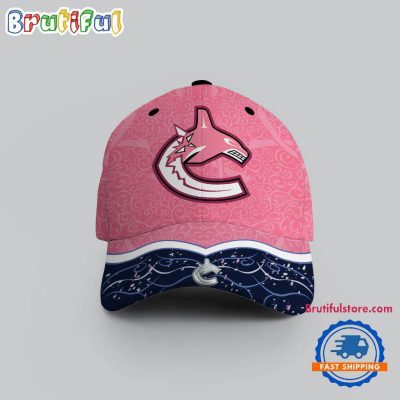 NHL Vancouver Canucks Hockey Fights Against Cancer Design Cap