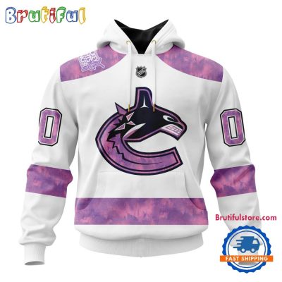 NHL Vancouver Canucks Personalized Hockey Fight Cancer Design Limited New Hoodie, Hockey Fight Cancer 3D Shirt