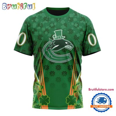 NHL Vancouver Canucks Special St. Patrick's Day All Over Print Shirts