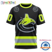 NHL Vancouver Canucks Specialized FireFighter Uniforms Color Design T Shirt