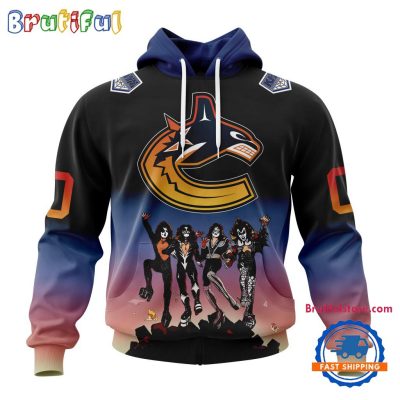 NHL Vancouver Canucks X KISS Band Special Hockey Team Music Design Unisex Hoodie