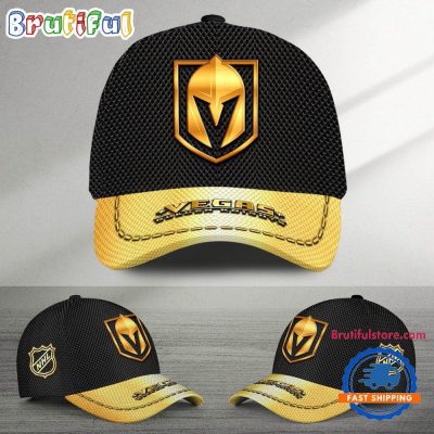 NHL Vegas Golden Knights Black And Gold Design Cap Hats