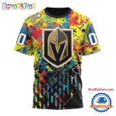 NHL Vegas Golden Knights Hockey Logo Team Autism Awareness Design TShirt, Sweatshirt, Hoodie