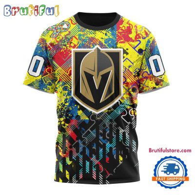 NHL Vegas Golden Knights Hockey Logo Team Autism Awareness Design TShirt, Sweatshirt, Hoodie