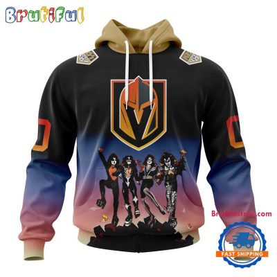 NHL Vegas Golden Knights X KISS Band Special Hockey Team Music Design Unisex Hoodie