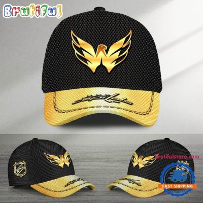 NHL Washington Capitals Black And Gold Design Cap Hats