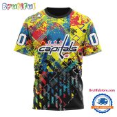 NHL Washington Capitals Hockey Logo Team Autism Awareness Design TShirt, Sweatshirt, Hoodie