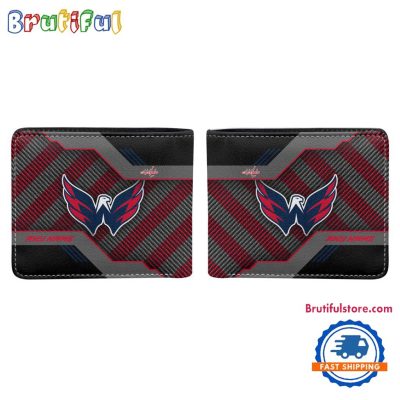 NHL Washington Capitals Hockey Logo Team Personalized Name Black Men's Wallet