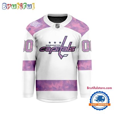 NHL Washington Capitals Personalized Hockey Fights Cancer Design Jersey