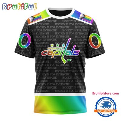 NHL Washington Capitals Special LGBT Pride Is For Everyone Hockey Design T Shirt, Sweatshirt, Hoodie