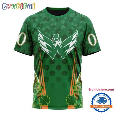 NHL Washington Capitals Special St. Patrick's Day All Over Print Shirts