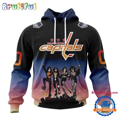 NHL Washington Capitals X KISS Band Special Hockey Team Music Design Unisex Hoodie