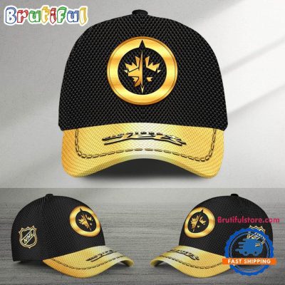 NHL Winnipeg Jets Black And Gold Design Cap Hats