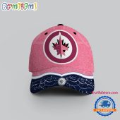 NHL Winnipeg Jets Hockey Fights Against Cancer Design Cap