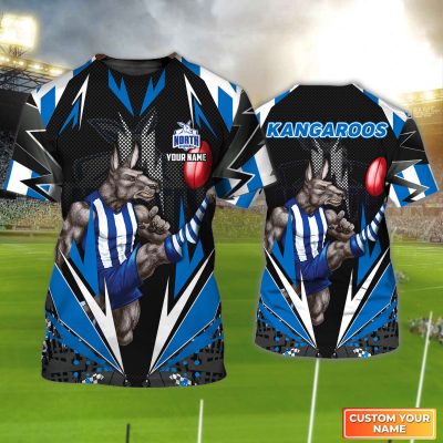 North Melbourne Kangaroos | Kangaroos Personalized Name 3D Tshirt Tad 02