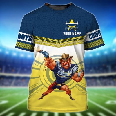 North Queensland Cowboys NRL Personalized Name 3D Tshirt