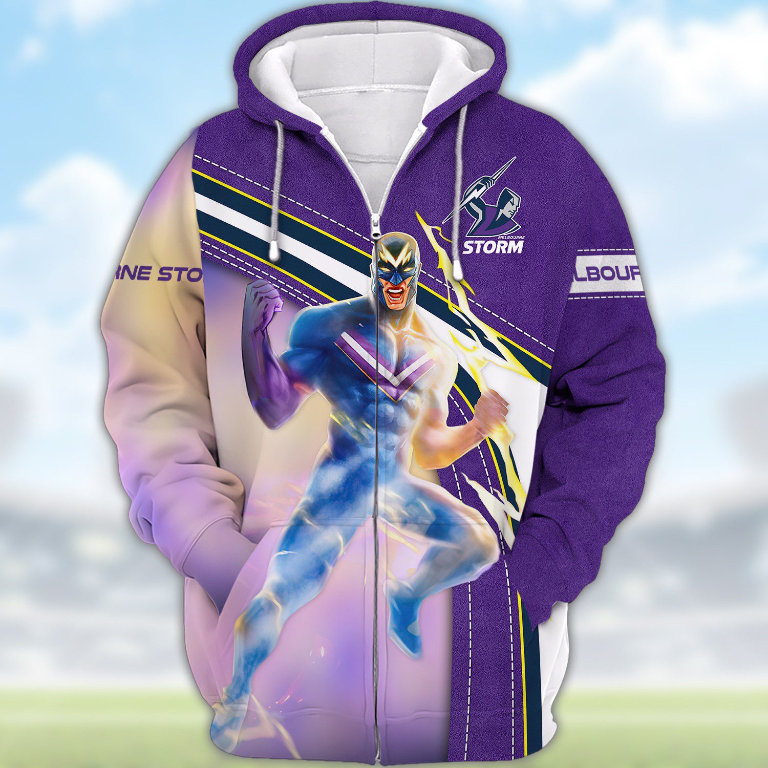 NRL Melbourne Storm 3D Hoodie/ZIP/Tee/Polo/Hawaii/Bomber/Sweater NRL Melbourne Storm 3D Hoodie/ZIP/Tee/Polo/Hawaii/Bomber/Sweater