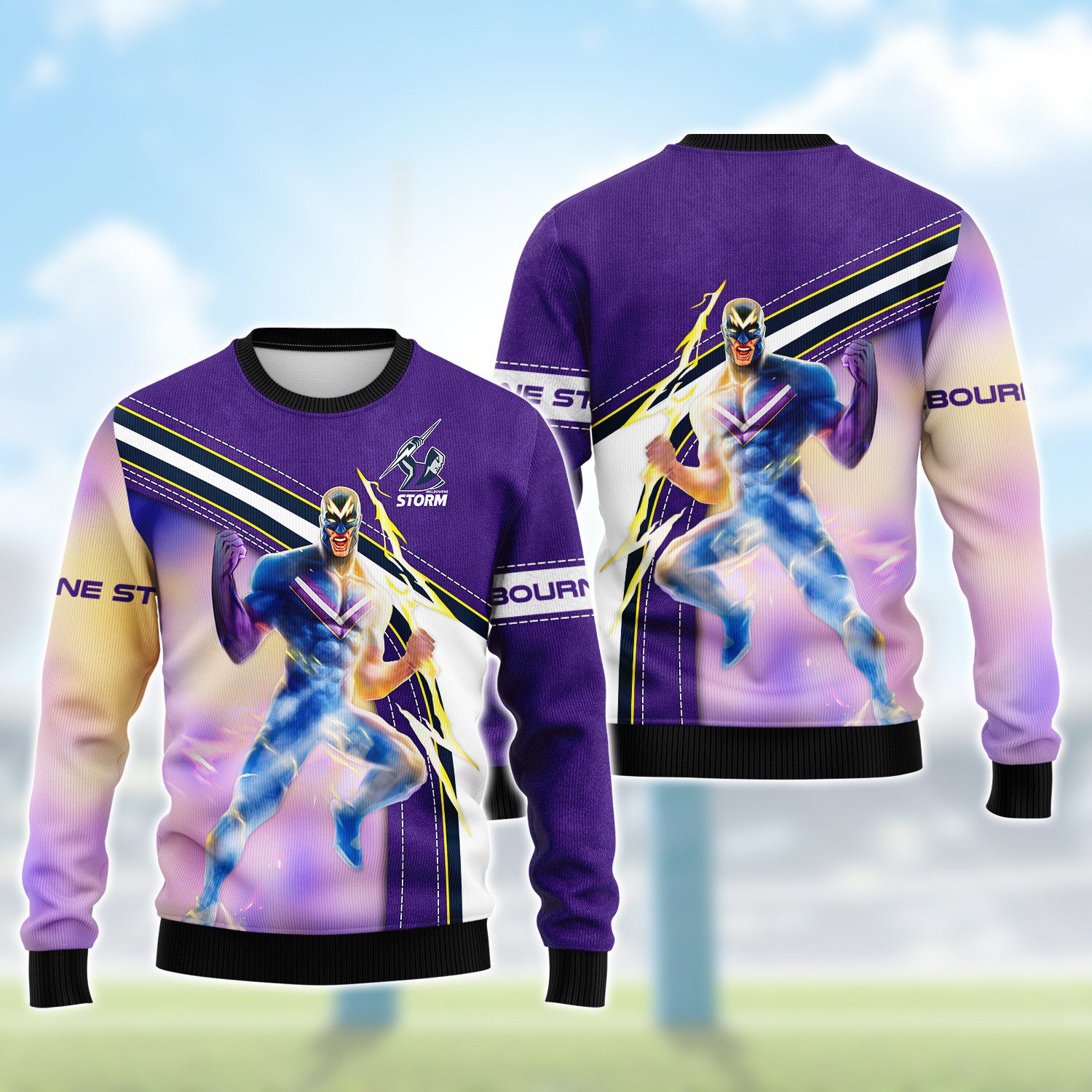 NRL Melbourne Storm 3D Hoodie/ZIP/Tee/Polo/Hawaii/Bomber/Sweater NRL Melbourne Storm 3D Hoodie/ZIP/Tee/Polo/Hawaii/Bomber/Sweater