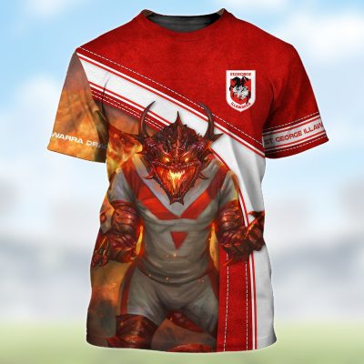 NRL St George Illawarra Dragons 3D Hoodie/ZIP/Tee/Polo/Hawaii/Bomber/Sweater