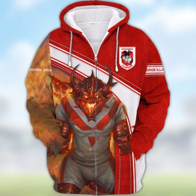 NRL St George Illawarra Dragons 3D Hoodie/ZIP/Tee/Polo/Hawaii/Bomber/Sweater