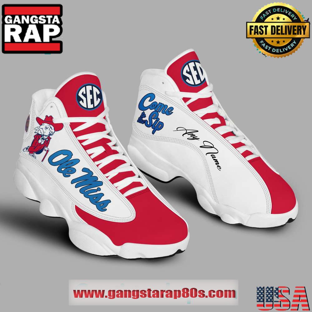 Ole Miss Rebels Custom Name Air Jordan 13 Sneakers Shoes Ole Miss Rebels Custom Name Air Jordan 13 Sneakers Shoes