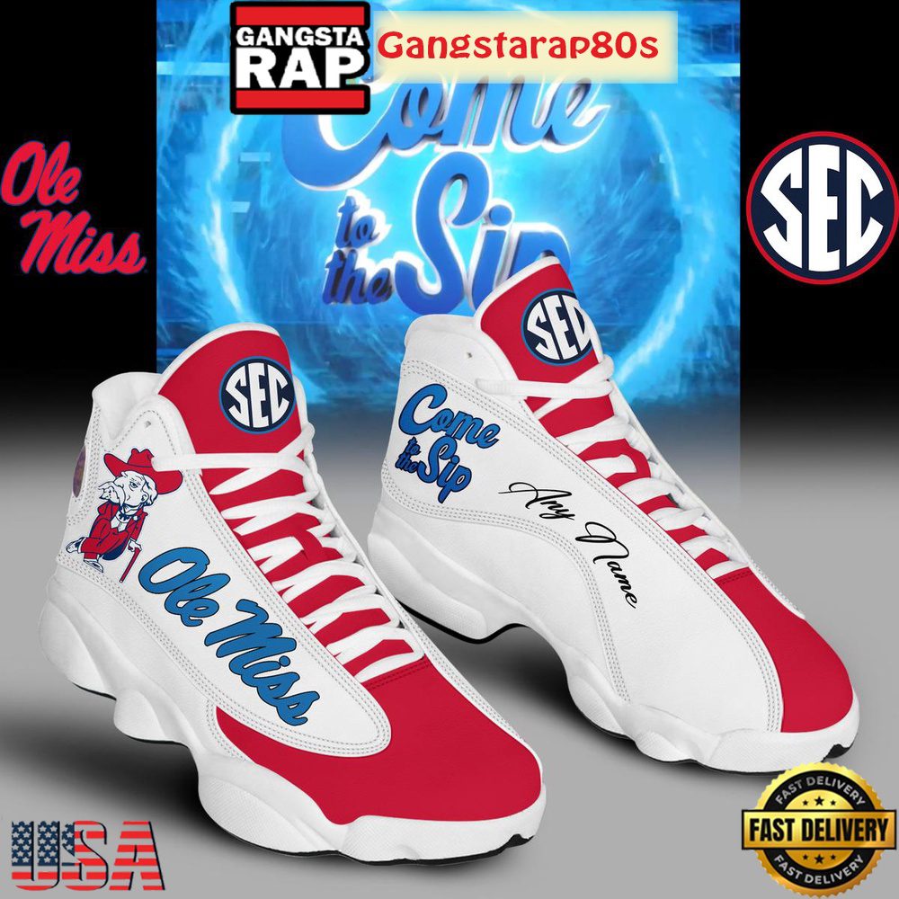 Ole Miss Rebels Ready For SEC Championship 2024 Custom Name Air Jordan 13 Shoes Running Sneakers Ole Miss Rebels Ready For SEC Championship 2024 Custom Name Air Jordan 13 Shoes Running Sneakers