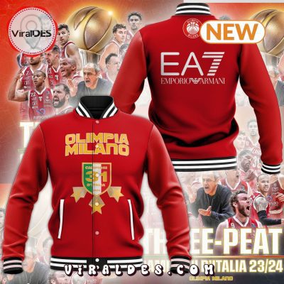 Olimpia Milano 31Time Champions Red Baseball Jacket