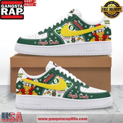 Oregon Ducks Christmas Jingle Ducks Special Air Force 1 Running Sneakers Shoes