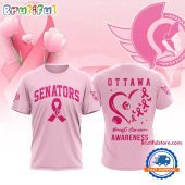 Ottawa Senators 2025 NHL Pink Breast Cancer Awareness All Over Print Shirt