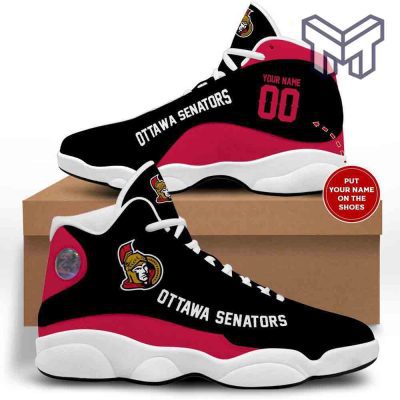 Ottawa Senators Air Jordan 13,Nhl Retro White Black J13 Shoes Custom Shoes