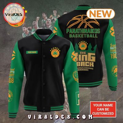 Panathinaikos BC THE KING IS BACK Euroleague Champions Berlin Baseball Jacket