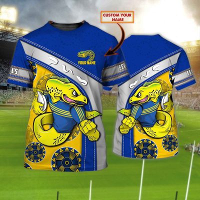 Parramatta Eels Personalized Name 3D Tshirt Gift For Nrl Fan Tad 01