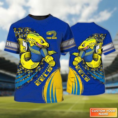 Parramatta Eels Personalized Name 3D Tshirt Gift For Nrl Fan Tad 02