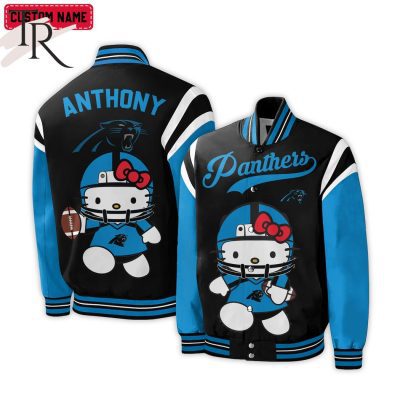 Personalized NFL Carolina Panthers Special Hello Kitty Design Baseball Jacket For Fans - Limited Edition