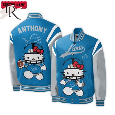 Personalized NFL Detroit Lions Special Hello Kitty Design Baseball Jacket For Fans - Limited Edition