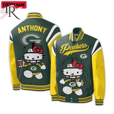 Personalized NFL Green Bay Packers Special Hello Kitty Design Baseball Jacket For Fans - Limited Edition