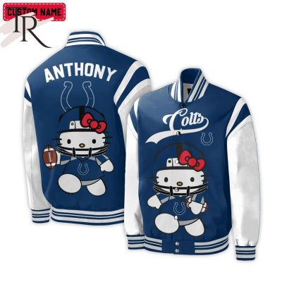 Personalized NFL Indianapolis Colts Special Hello Kitty Design Baseball Jacket For Fans - Limited Edition