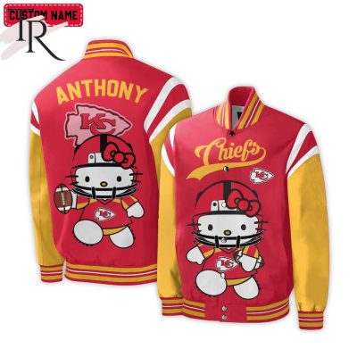 Personalized NFL Kansas City Chiefs Special Hello Kitty Design Baseball Jacket For Fans - Limited Edition