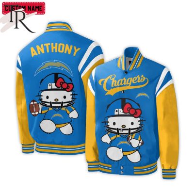 Personalized NFL Los Angeles Chargers Special Hello Kitty Design Baseball Jacket For Fans - Limited Edition