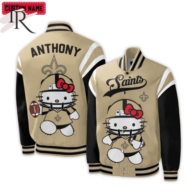 Personalized NFL New Orleans Saints Special Hello Kitty Design Baseball Jacket For Fans - Limited Edition
