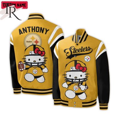 Personalized NFL Pittsburgh Steelers Special Hello Kitty Design Baseball Jacket For Fans - Limited Edition