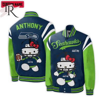 Personalized NFL Seattle Seahawks Special Hello Kitty Design Baseball Jacket For Fans - Limited Edition