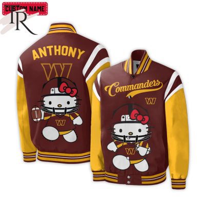 Personalized NFL Washington Commanders Special Hello Kitty Design Baseball Jacket For Fans - Limited Edition