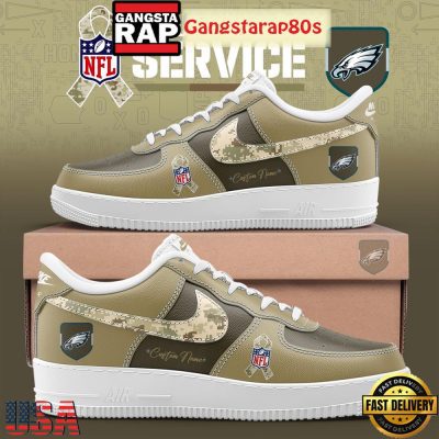 Philadelphia Eagles Salute To Service Limited Edition Custom Air Force 1 Sneakers Shoes
