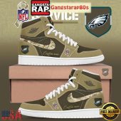 Philadelphia Eagles Salute To Service Limited Edition Custom Air Jordan 1 Sneakers Shoes