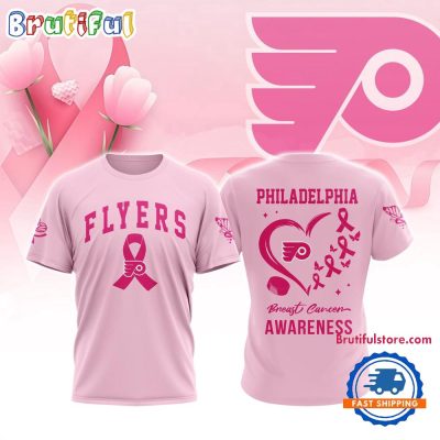 Philadelphia Flyers 2025 NHL Pink Breast Cancer Awareness All Over Print Shirt