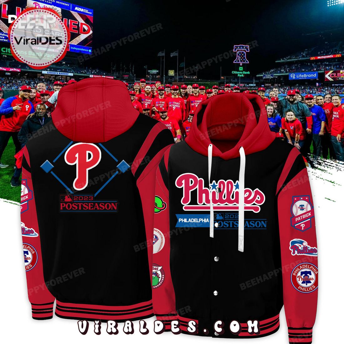 Philadelphia Phillies 2023 Postseason Black Baseball Jacket Philadelphia Phillies 2023 Postseason Black Baseball Jacket
