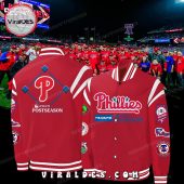 Philadelphia Phillies 2023 Postseason Red Baseball Jacket Pic Of The Century - demo10