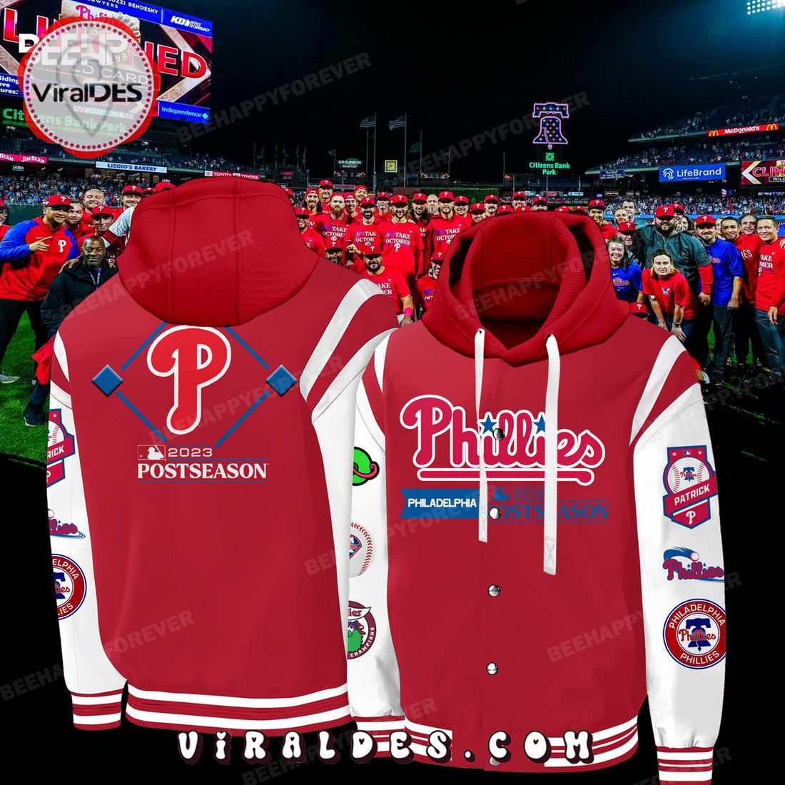 Philadelphia Phillies 2023 Postseason White Baseball Jacket Philadelphia Phillies 2023 Postseason White Baseball Jacket