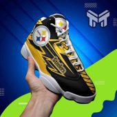 Pittsburgh Steelers Air Jordan 13nfl White Black J13 Shoes.jpg - demo10